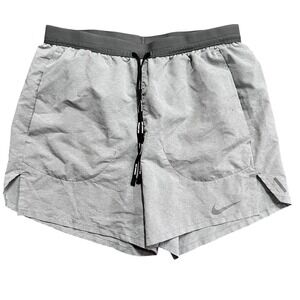 Nike Dri-FIT Running Shorts Womens Small Gray Lined‎ Back Zip Pocket Athletic